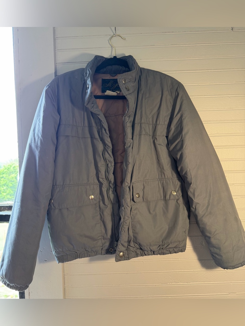 Women’s Gray-Blue Vintage Puffer Jacket - Montgomery Ward